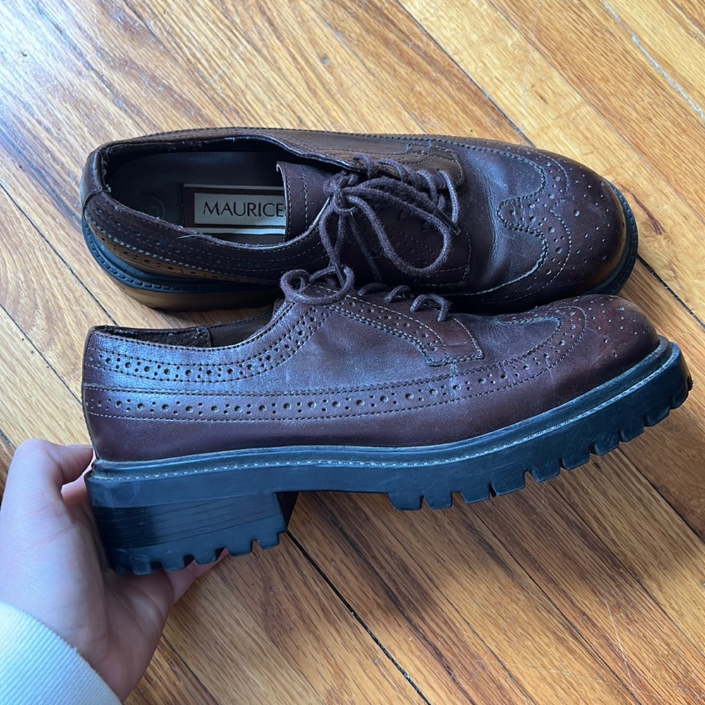 Brown leather shoes